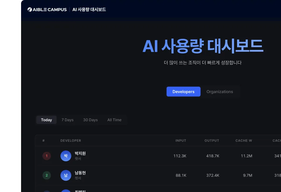 AI 사용량 대시보드